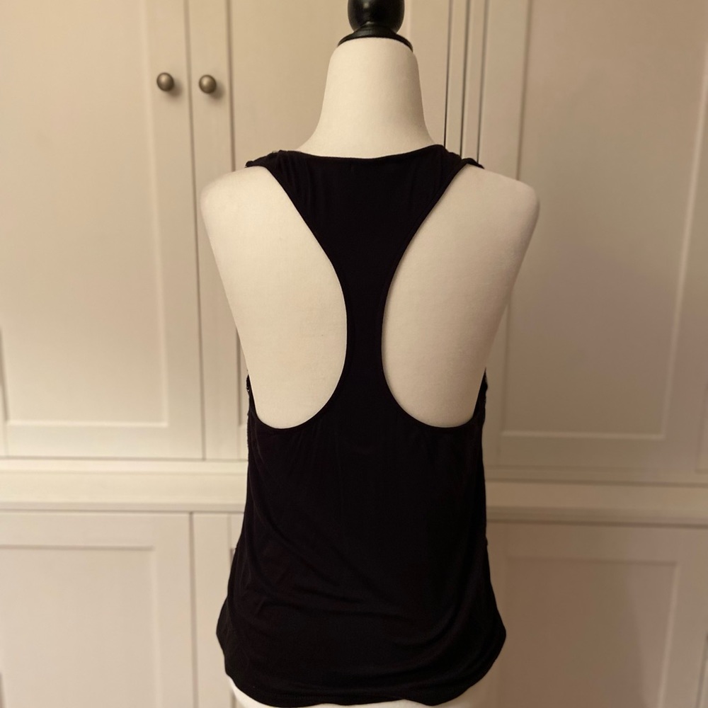 ** 3 FOR $35 DEAL + FREE SHIPPING** Material Girl Black Sequins Racerback Tank - Picture 5 of 7